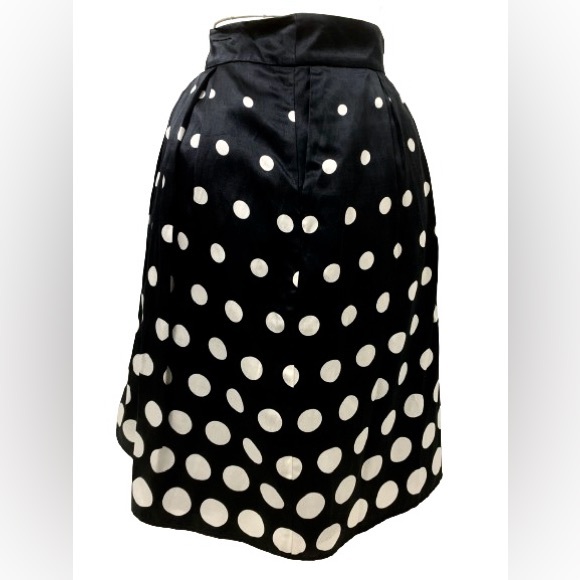 PENDLETON
 black and white polka dot silk blend flair skirt size 16 petite lined - Picture 2 of 14